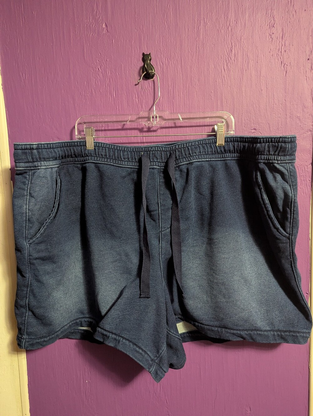 💜 Lane Bryant Dark Wash Drawstring Stretch Waist Jean Shorts 26 4X